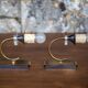 Pair of wall lamps, vintage wall lamp, two-tone brass wall lamp with lucite, lighting, decoration