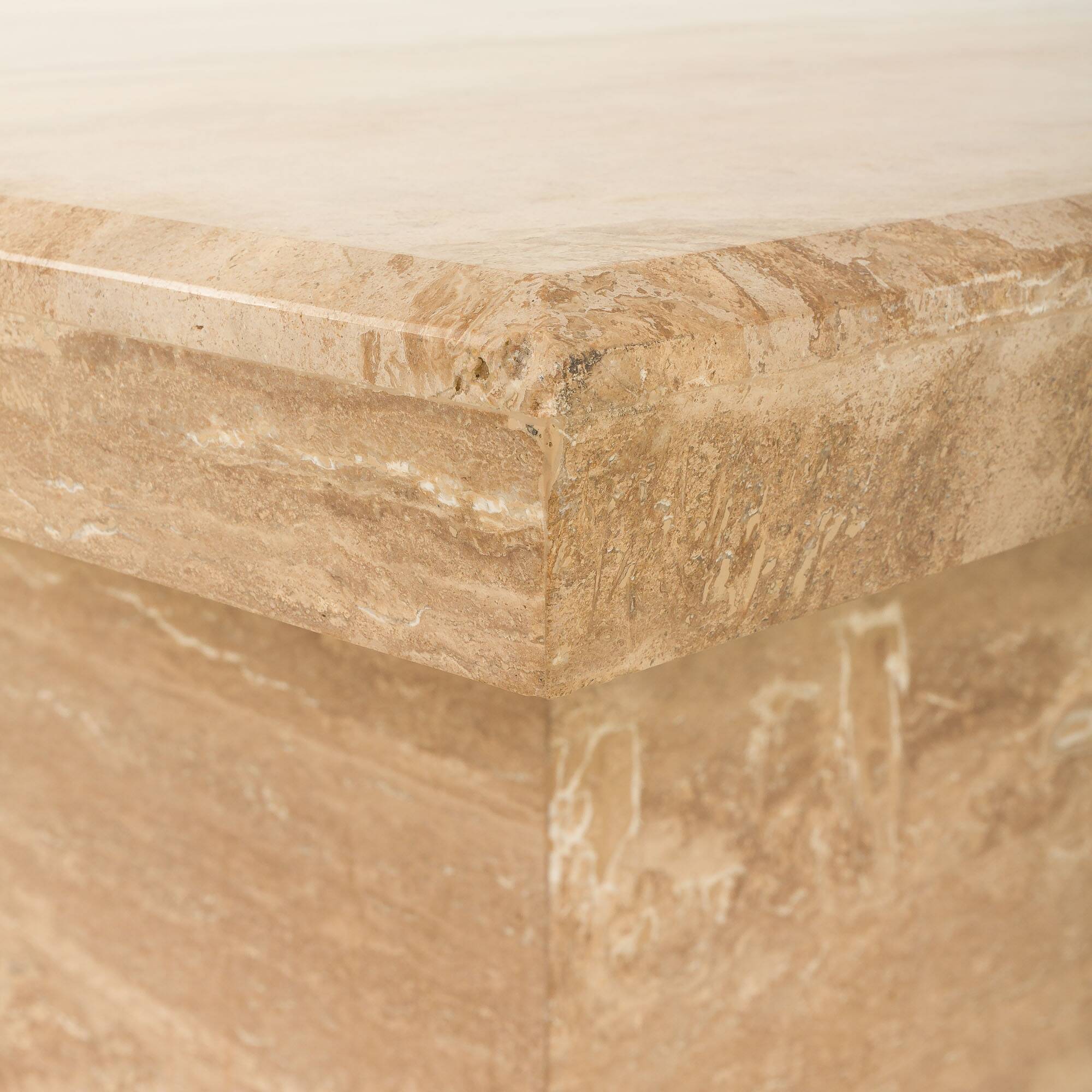 Italian mid century extra large travertine dining table, 1970s