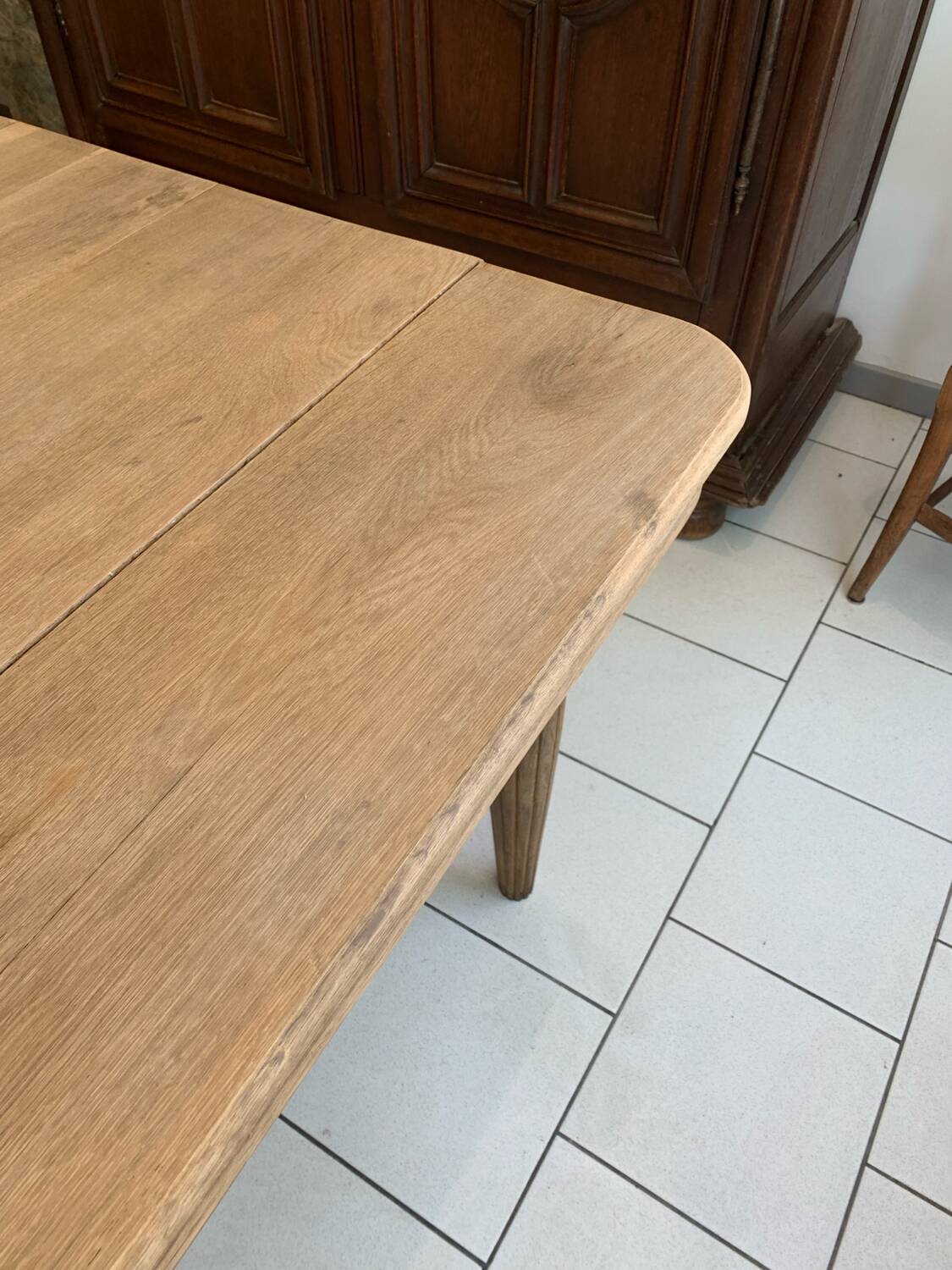 Art Deco Raw Solid Oak Table