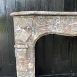 Louis XV Style Fireplace In Grey Marble Of the Ardennes
