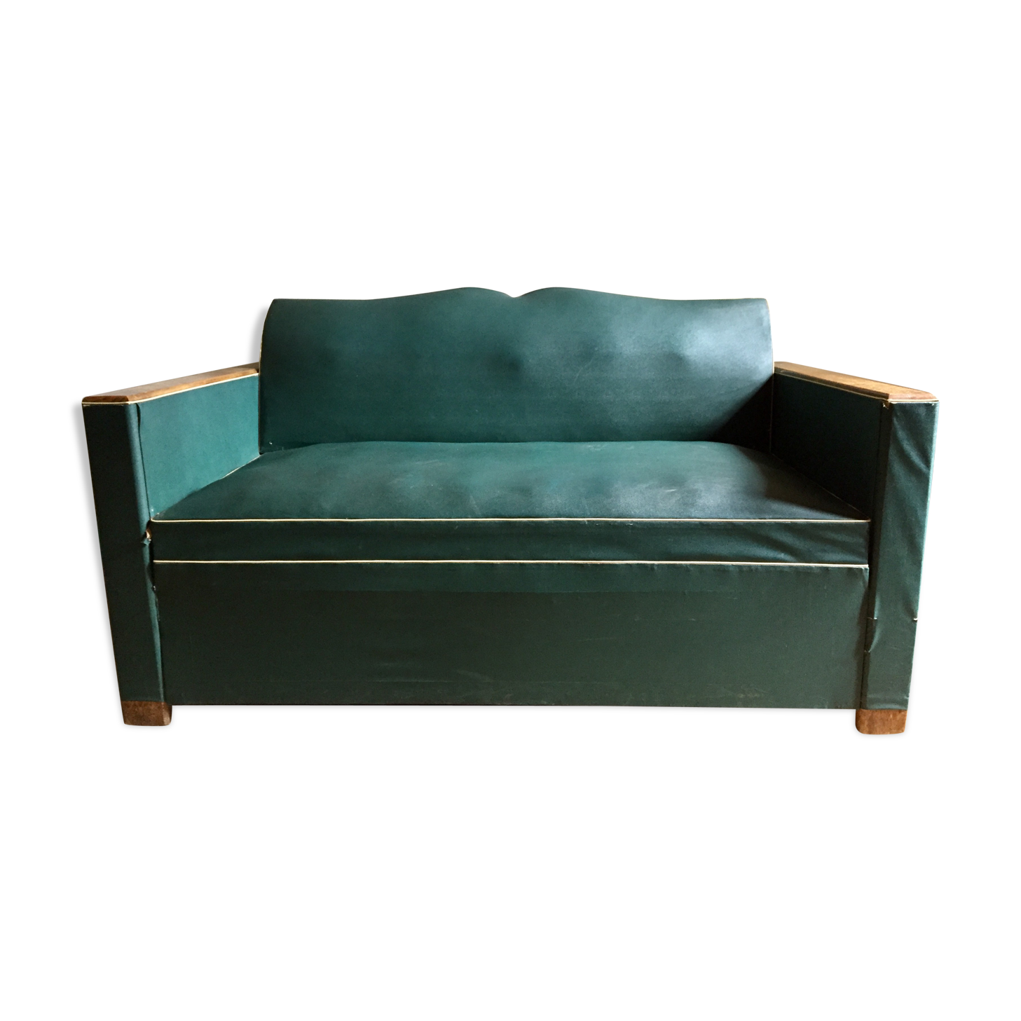 Leatherette sofa bed 60s