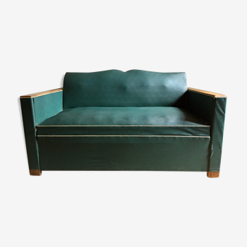 Leatherette sofa bed 60s