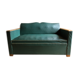 Leatherette sofa bed 60s