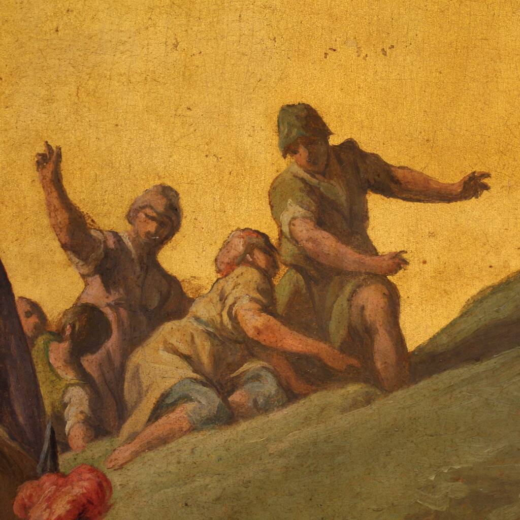 18th-century Italian panel painting, the Crossing of the Jordan