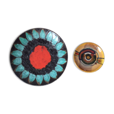 Duo of 2 decorative wall plates from the 60/70s signed