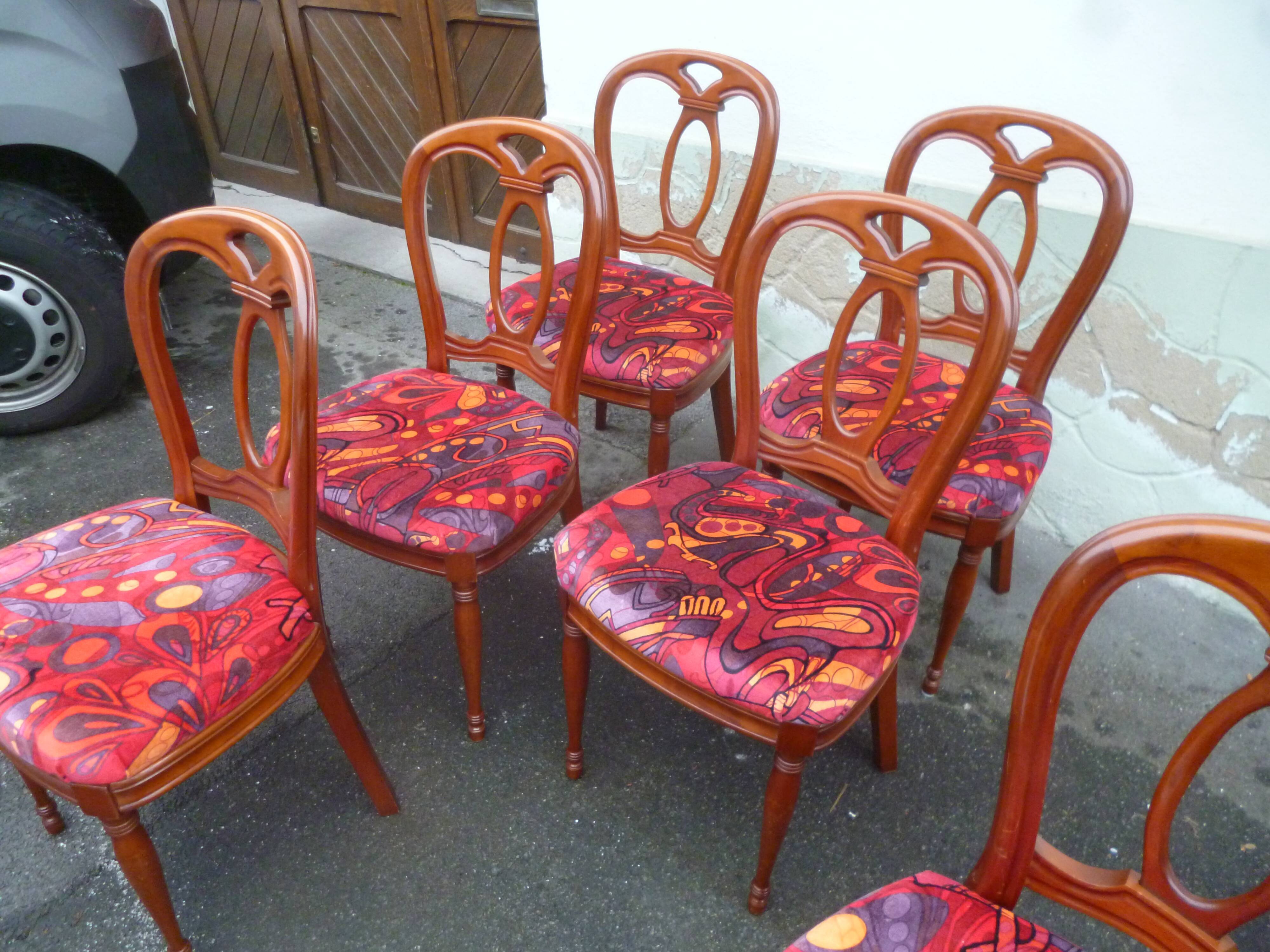 Suite of 6 Louis Philippe style cherry chairs