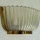Single Art deco Seguso sconce in brass and glass. Italy 1940s