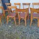 Set of  8 chairs bistro bar kitchen wood