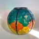Small round Art Deco vase in painted glass.