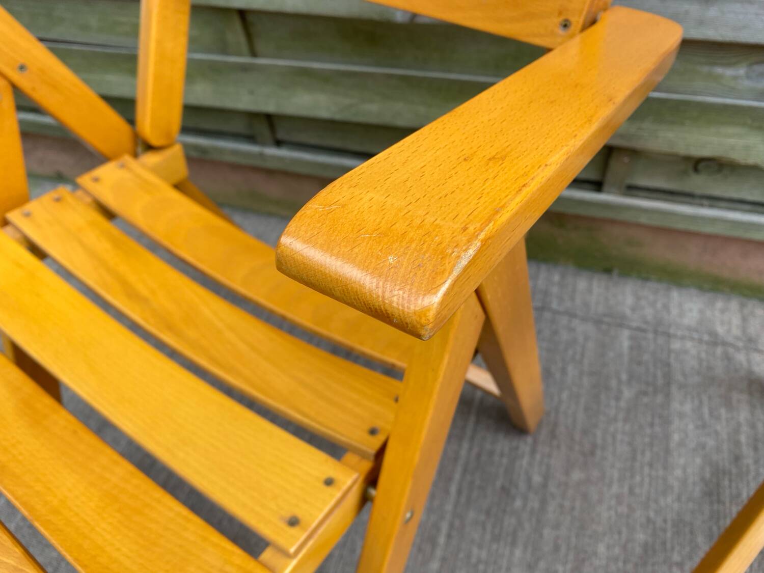 Pair of Clairitex France vintage garden armchairs from the 70s, solid wood