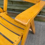 Pair of Clairitex France vintage garden armchairs from the 70s, solid wood