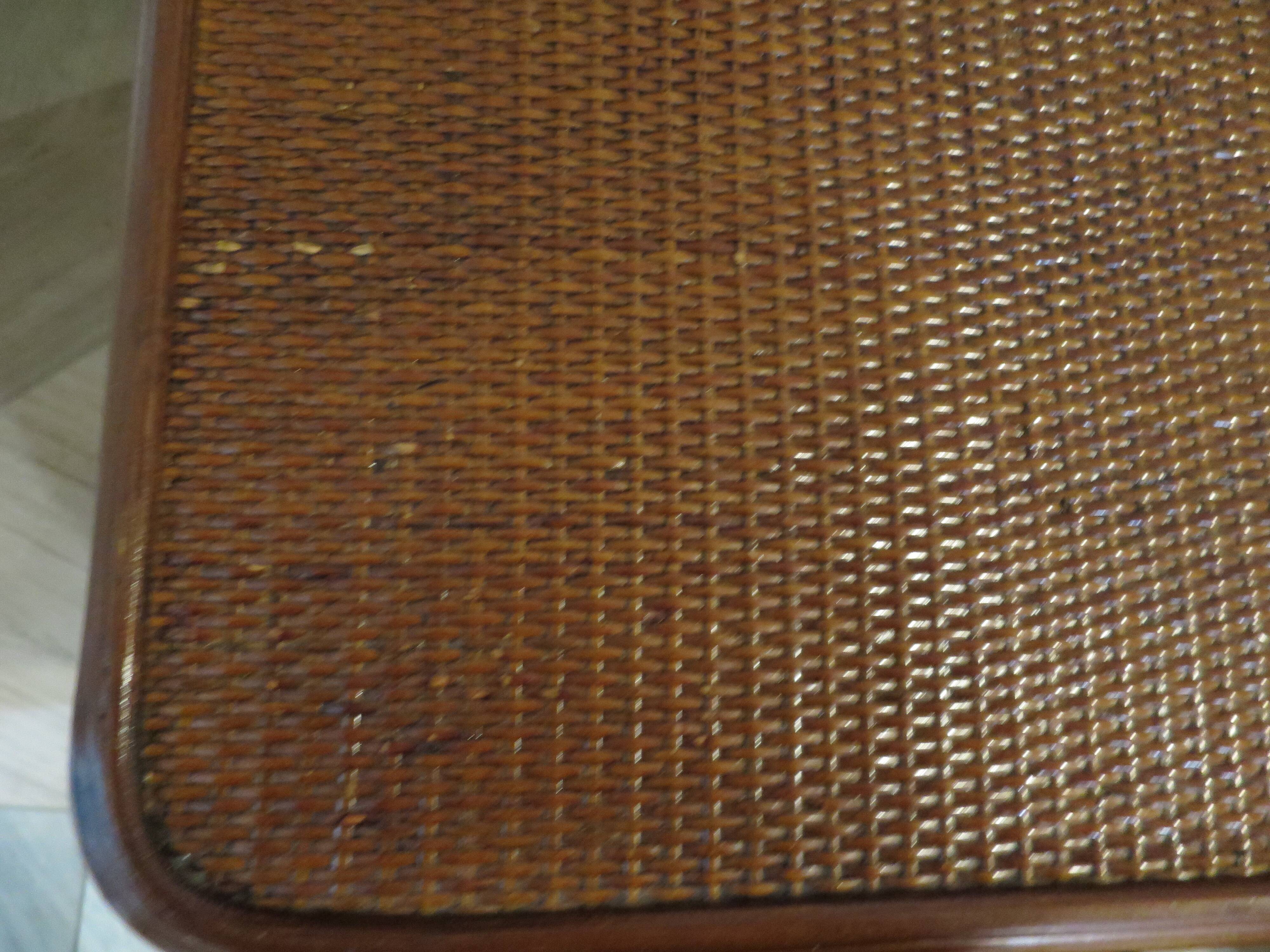 Vintage dressing table/chest - woven rattan - 5 drawers - mirror - 1960s/70s