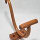 Curved wooden coat hook