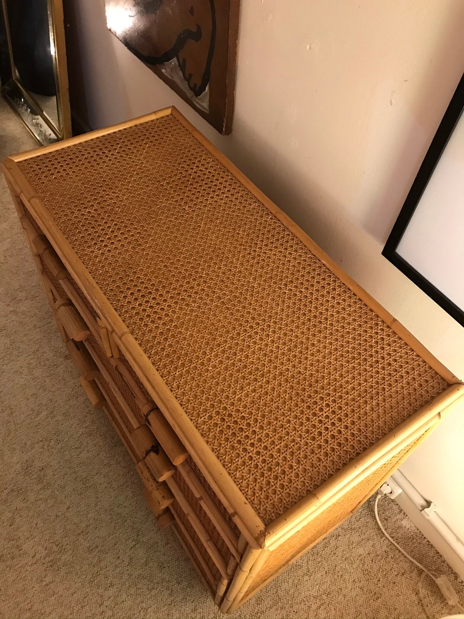 Rattan chest of drawers