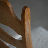Set of 4 "Razorblade" high back chairs in oak & boucle, Henning Kjærnulf, 1960s