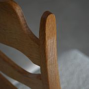 Set of 4 "Razorblade" high back chairs in oak & boucle, Henning Kjærnulf, 1960s