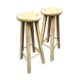 Duo de sellettes en bois brut