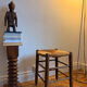 Straw seat wooden stool