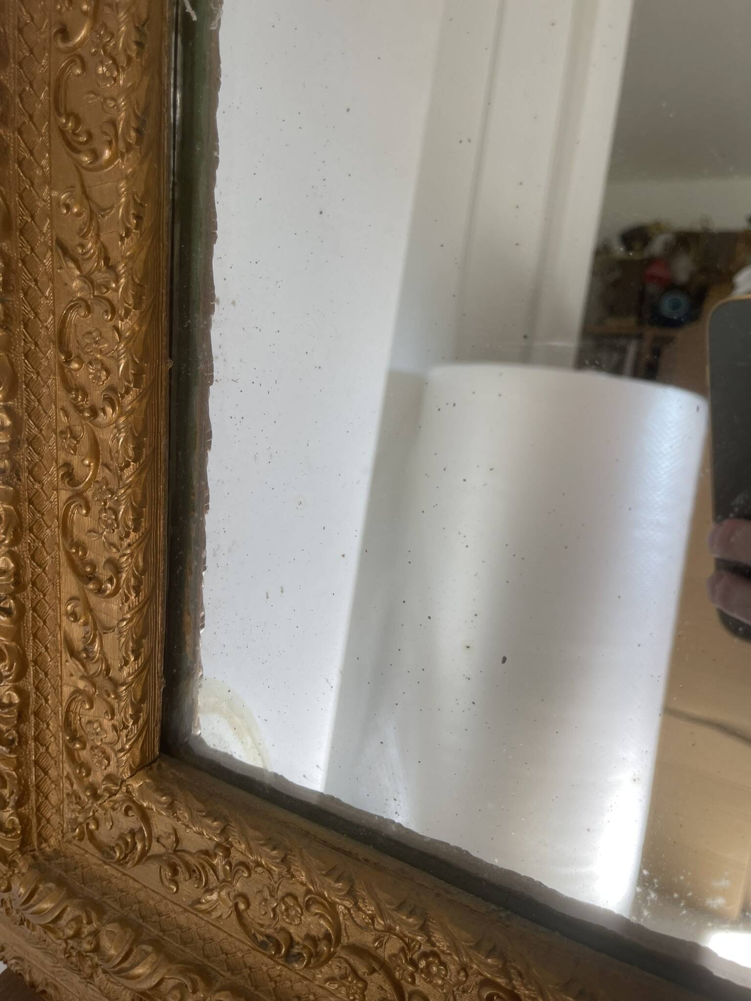 Antique Gilded Mercury Wall Mirror Napoleon III 71x57cm