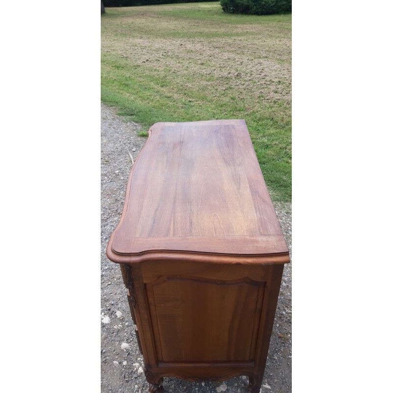 19th Century Walnut and Brass Commode, 3 Drawers