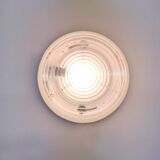 Ceiling lamp or wall lamp Holophane white opaline glass 1970 diameter 30cm