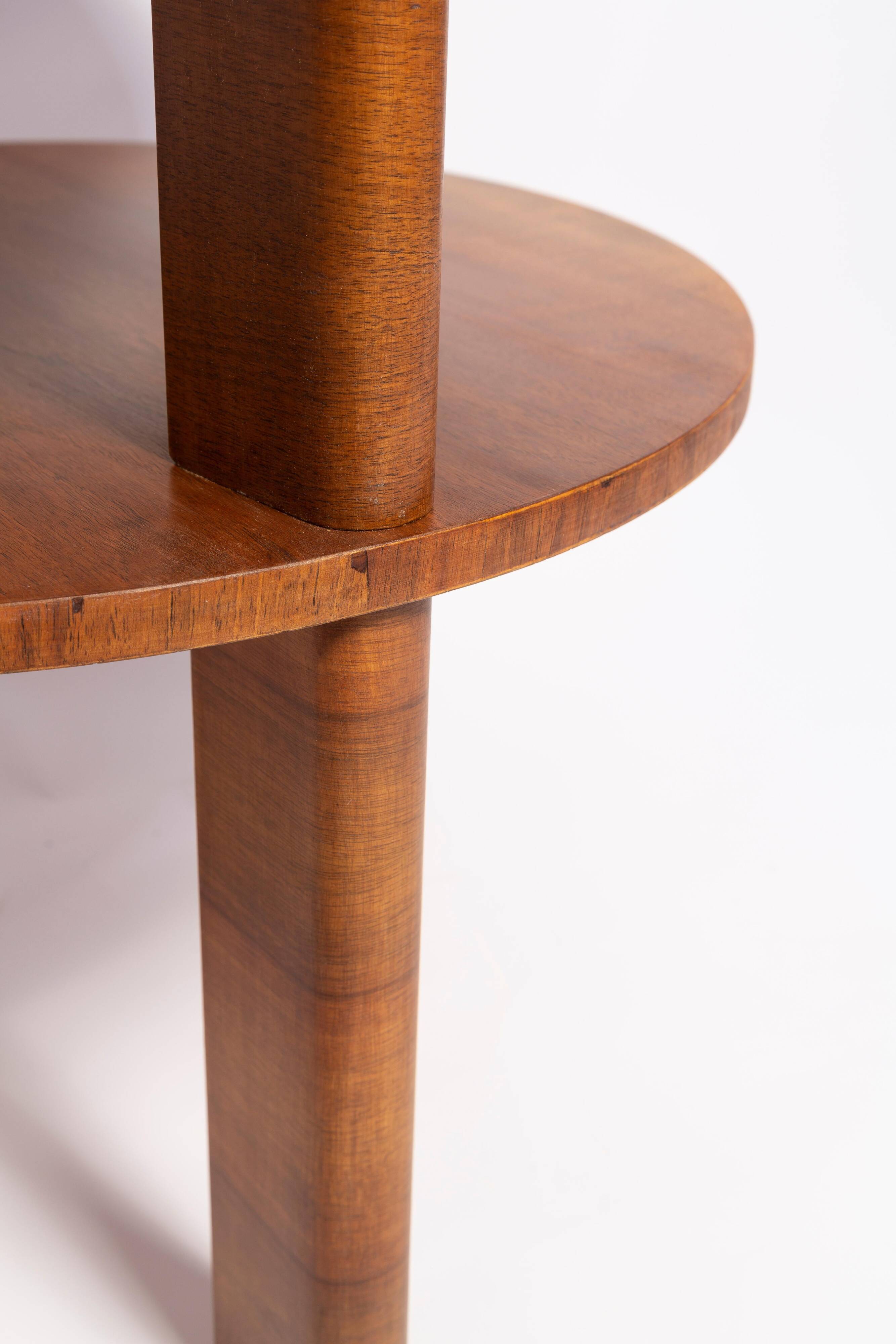 Mid-century modern coffee table, vintage, Art Deco, walnut wood, Poland, 1960s