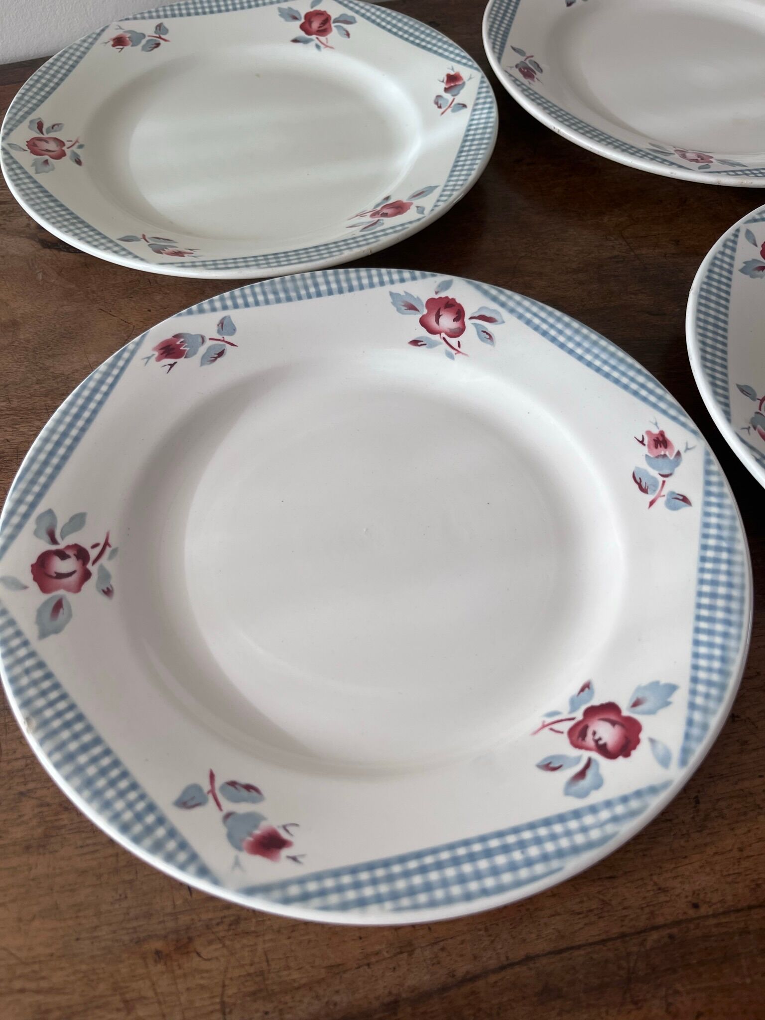 4 flat plates digoin & sarreguemines model "yves"