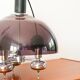 Three-branched chandelier in smoked plexi and chrome, Space Age, 1970