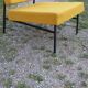 Vintage 50s armchair with black metal base and fabric seats