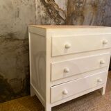 Chest of drawers raw wood & chalk white