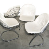 Set of 4 “Pascale” wire chairs designed by Gastone Rinaldi for Thema