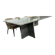 Vintage square dining table in green marble / wabi-sabi table