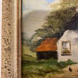 Old painting, landscape signed and dated 1943