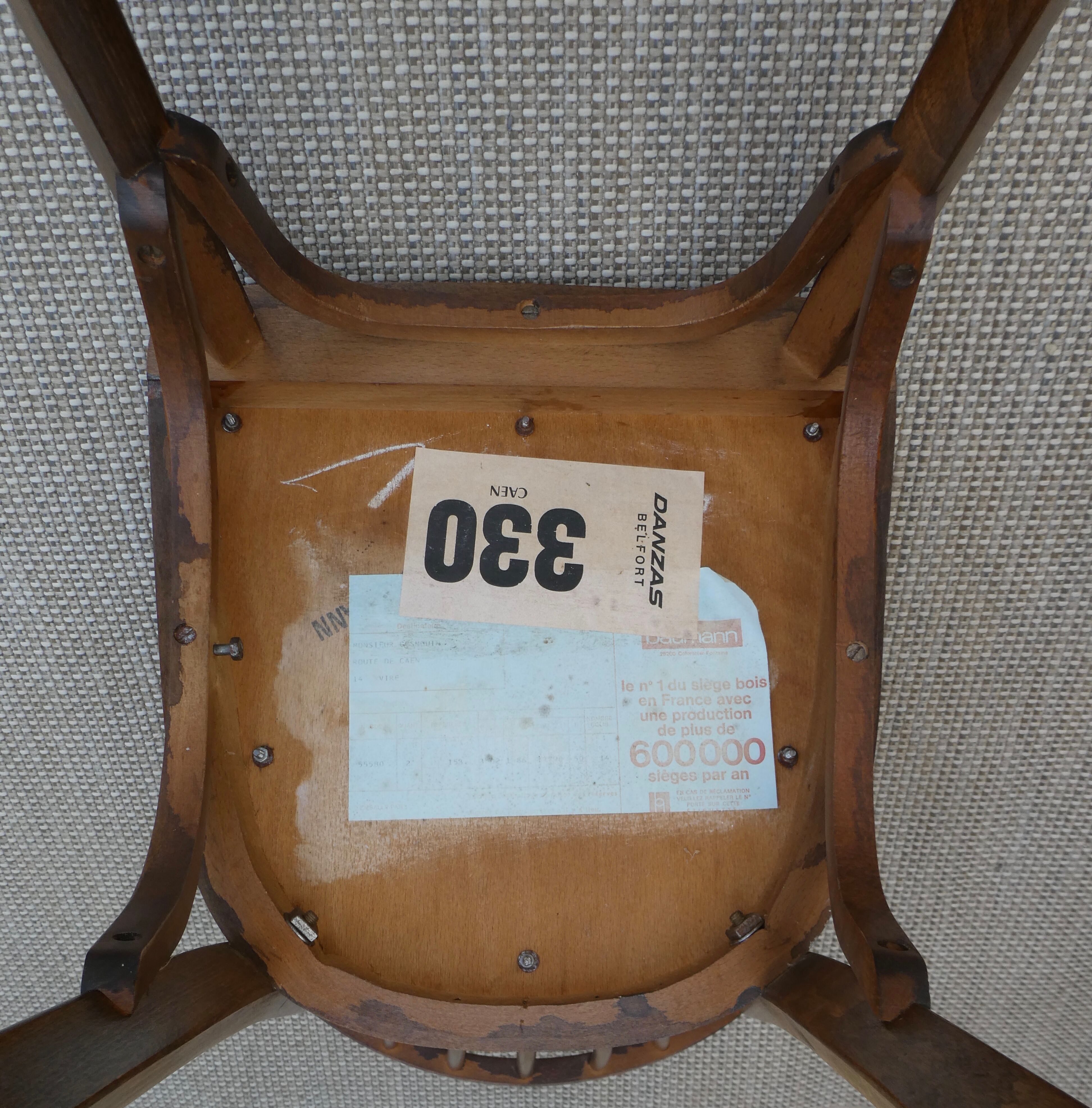 Baumann bistro chair, in wood and skai