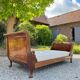 Bench, Rest Bed In Mahogany With Swan Neck Empire Style XIX Eme Century