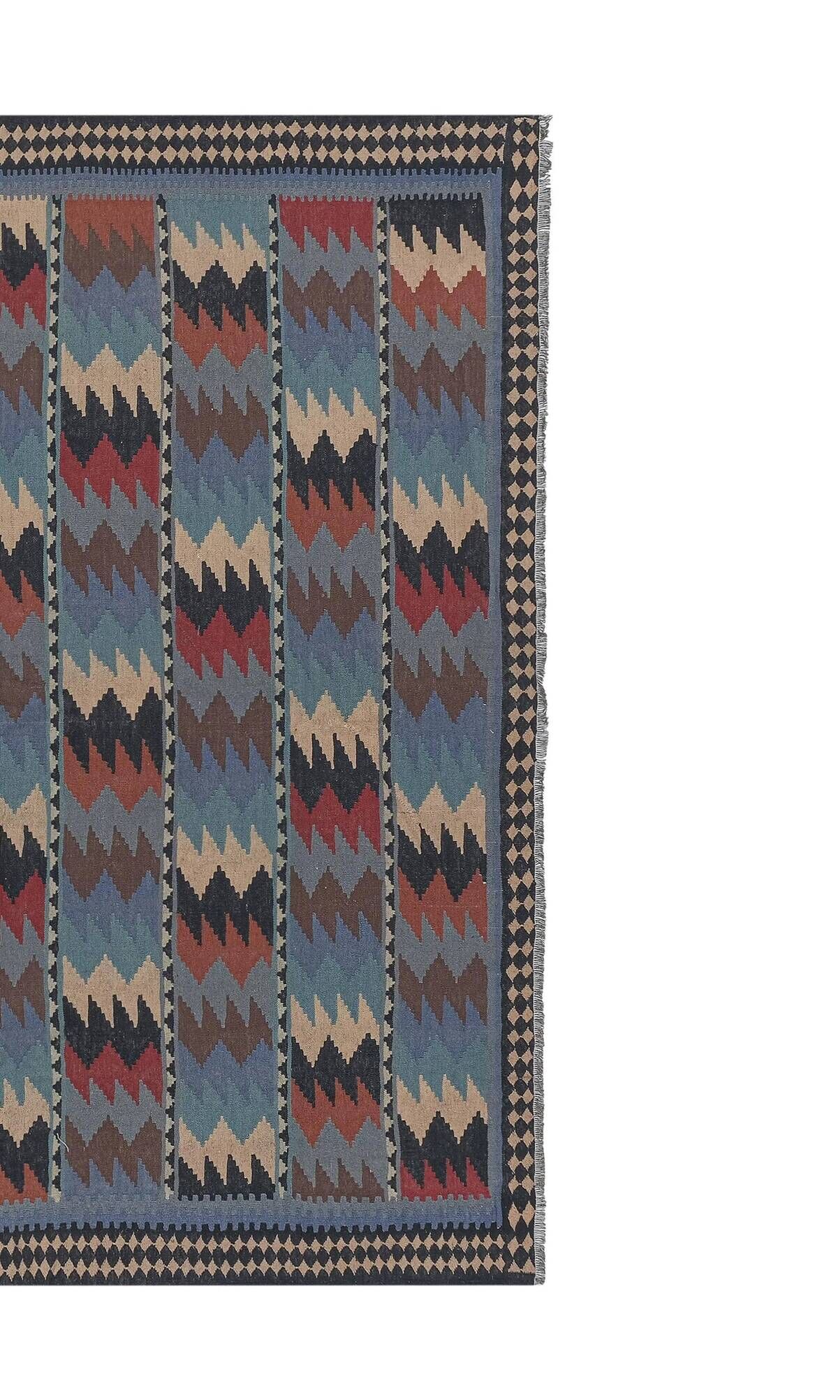 Vintage Turkish kilim handwoven 193x193 cm