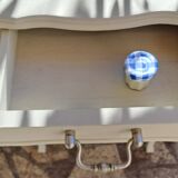 Set of two bedside tables in pearl gray painted wood 1960