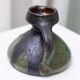 Vase en céramique fat lava vert-noir par Luise Duncker Studio, vintage des années 1970, milieu du siècle.