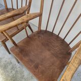 Pair of Baumann armchairs, signed, vintage Fan model