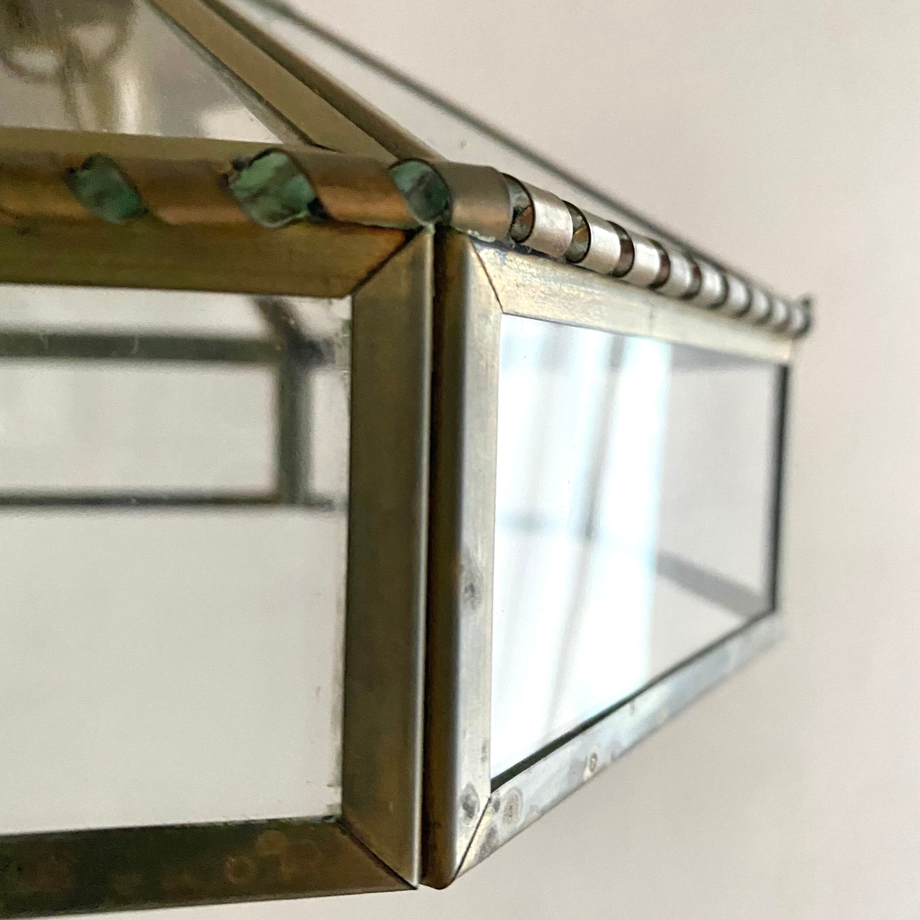 Old brass and glass suspension