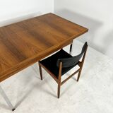 Extendable Vintage teak diningtable with Chrome legs by Alfred Hendrickx Belform