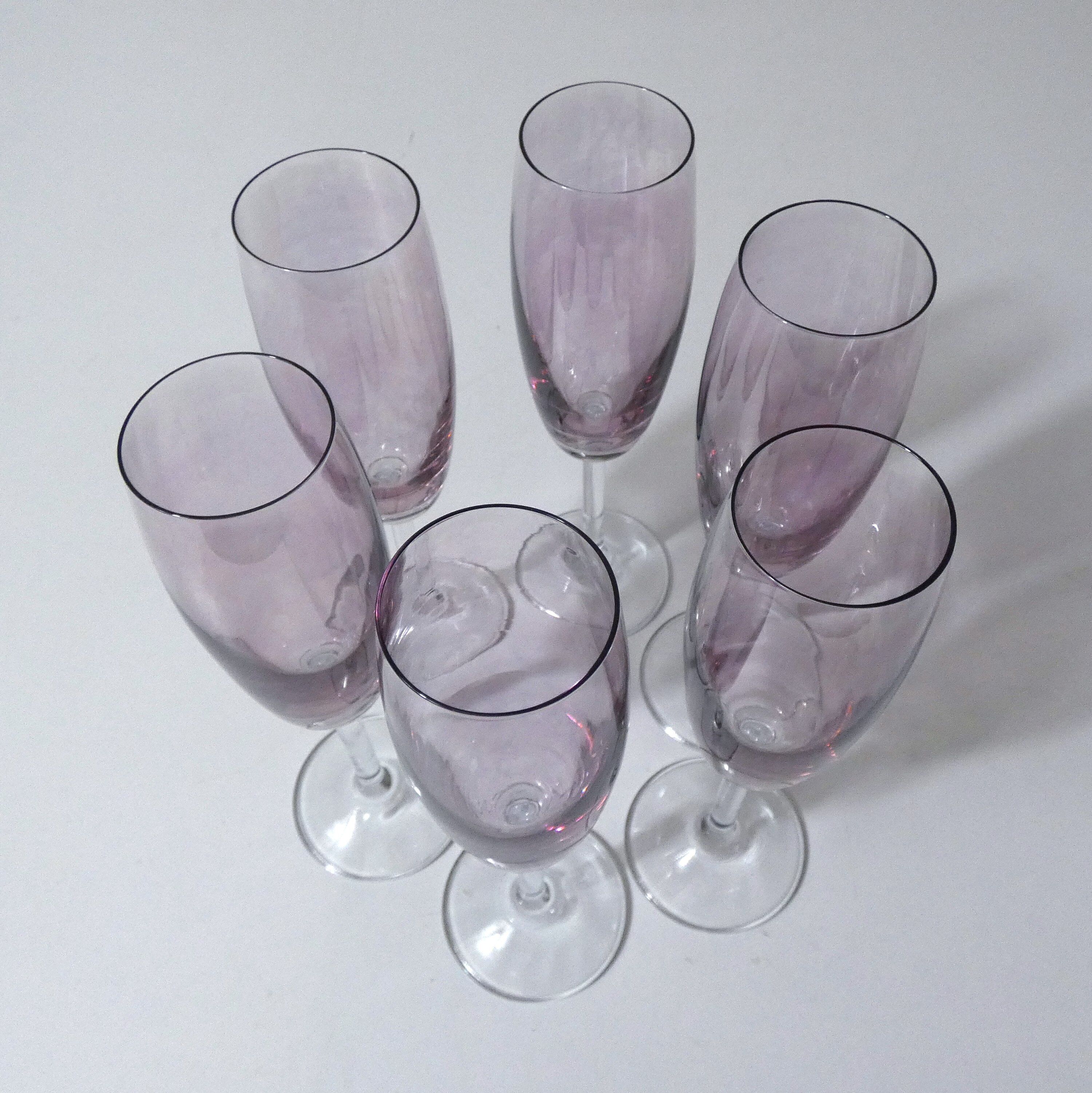 17 amethyst crystal glass goblets
