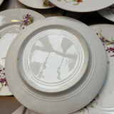Set of 8 floral porcelain plates from the late 19th century.