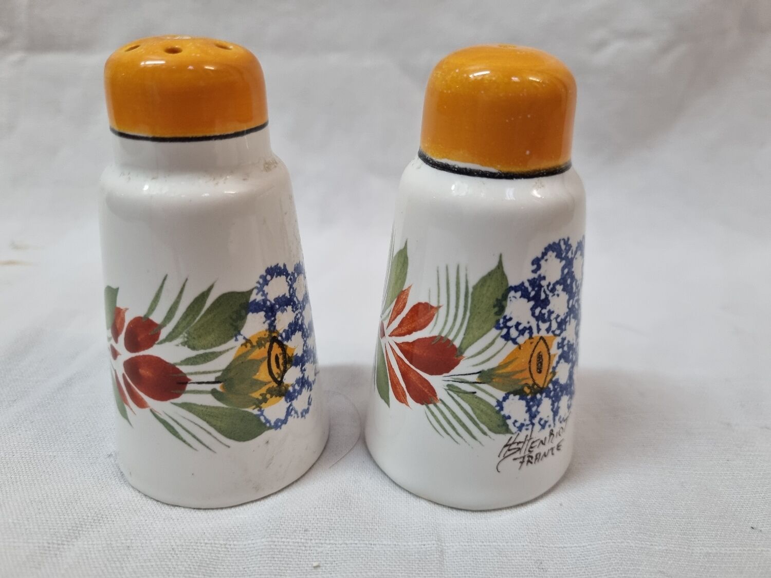 Henriot Quimper earthenware salt pots