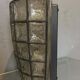 Glashütte Limburg wall light, textured glass in a metal grid, 1970s