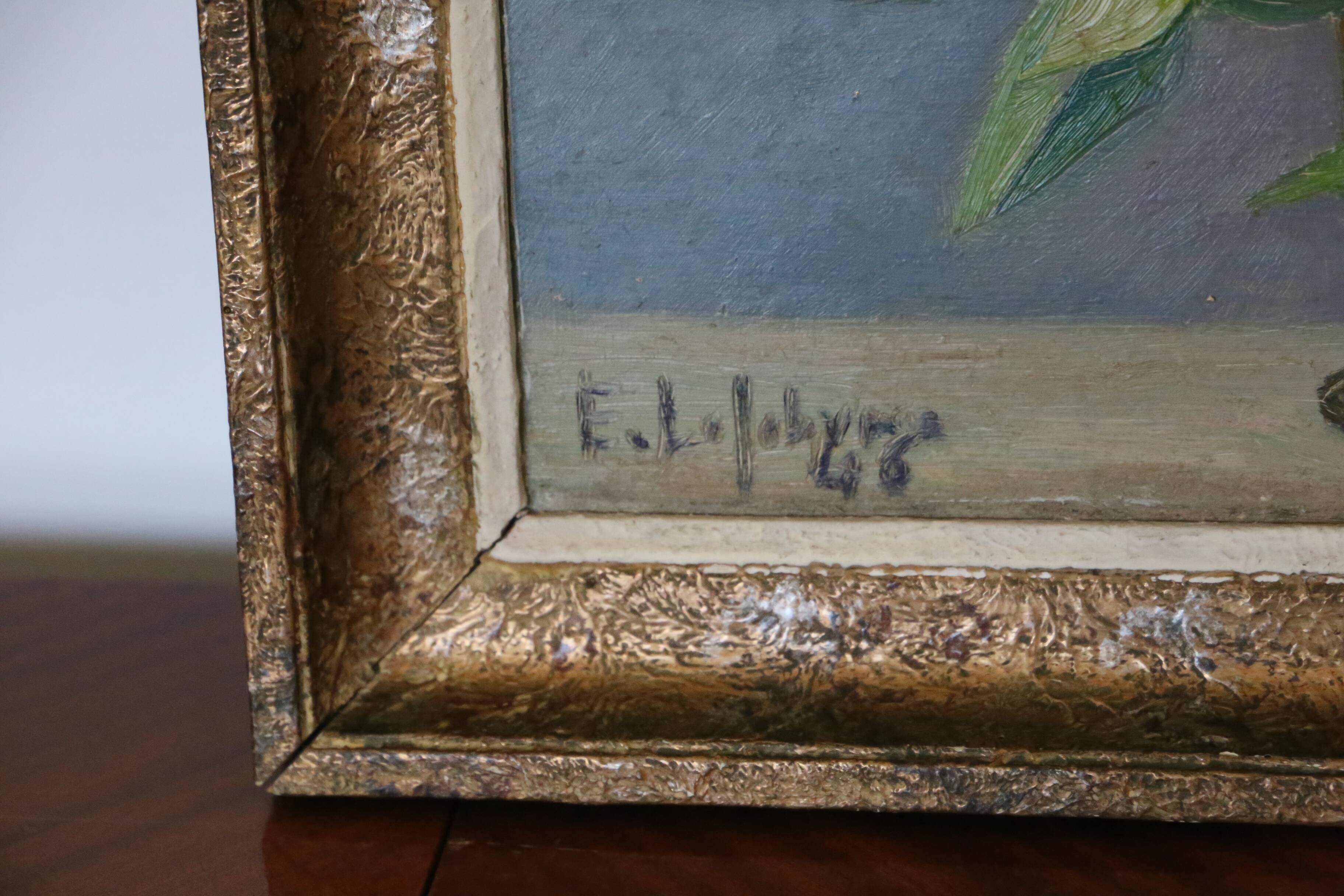 Oil painting, Lilac, still life, 1946