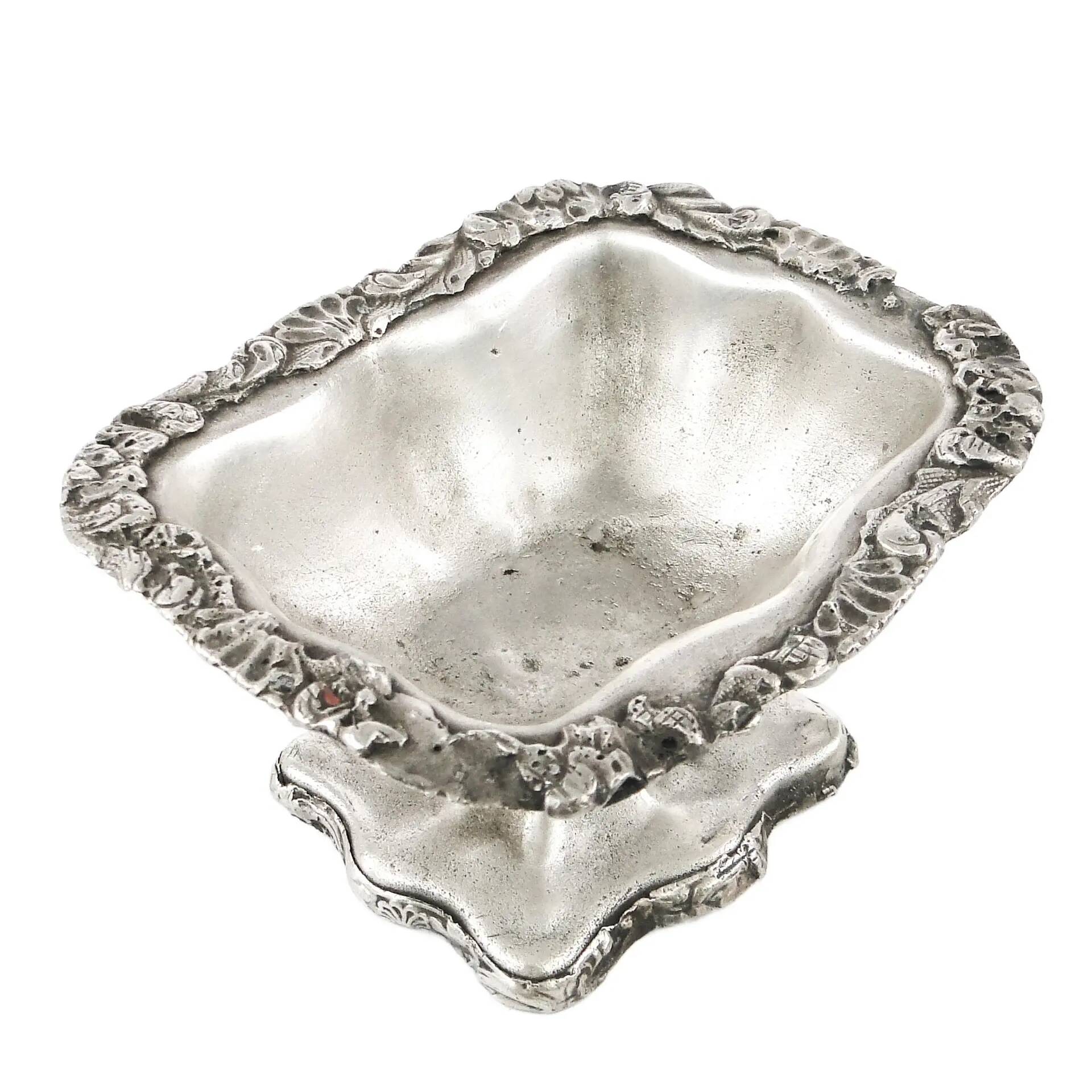 Biedermeier salt cellar, silver-plated copper, Poland, 19th century