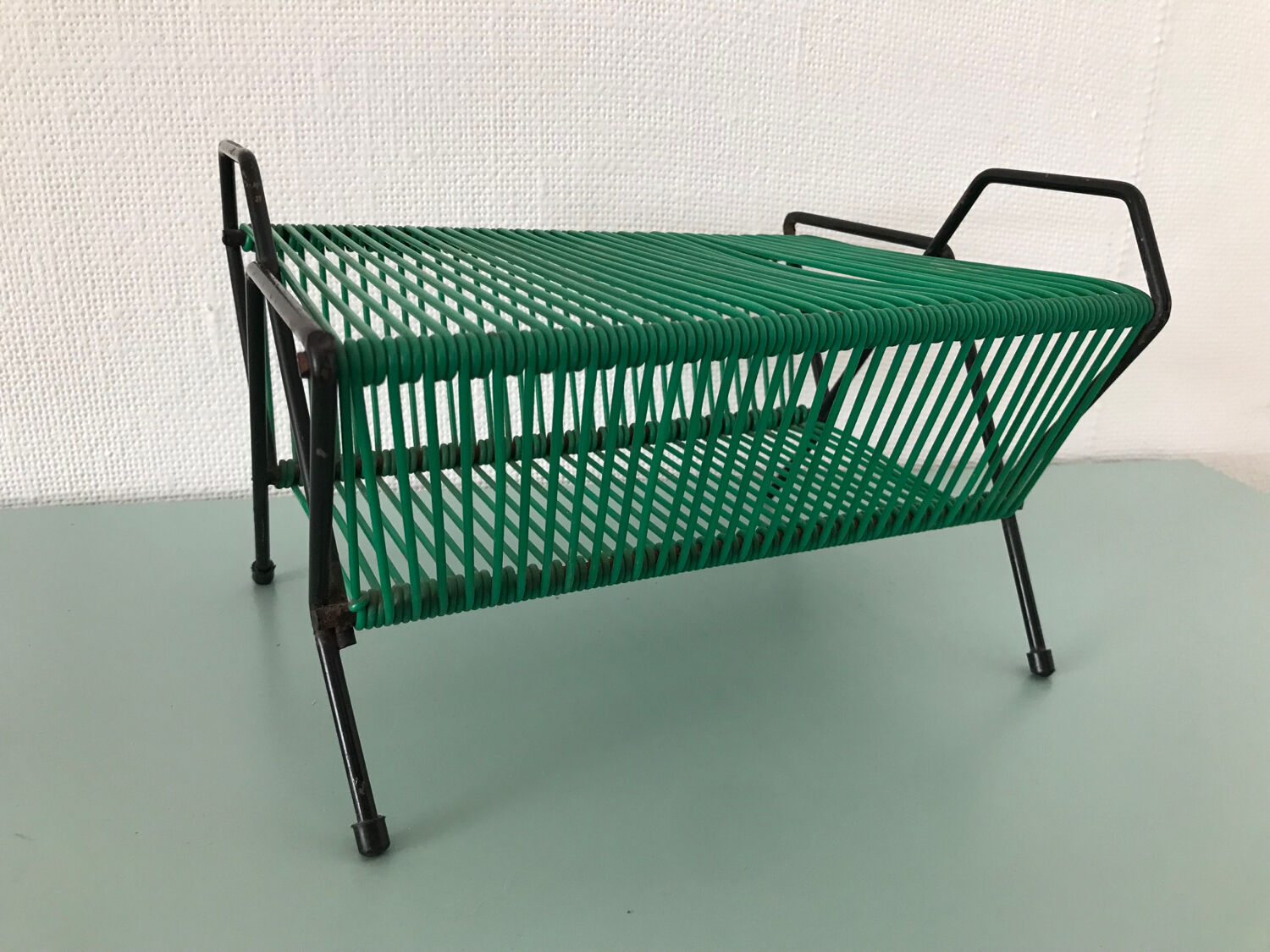 Vinyl rack scoubidou vintage