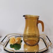 Vintage amber glass water jug made in Italy in the 60s/70s
