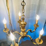 Louis XVI chandelier, 20th century, in solid gilded bronze
